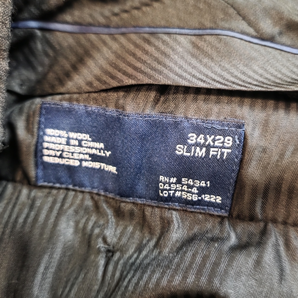 Mens Stafford Charcoal Dress Pants (34×29) - Picture 4 of 4